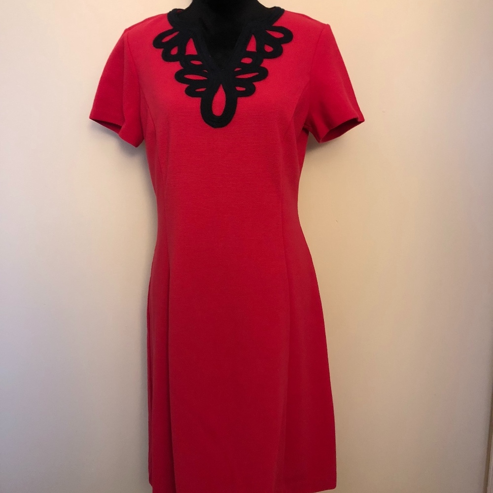 Talbots pink and navy blue dress